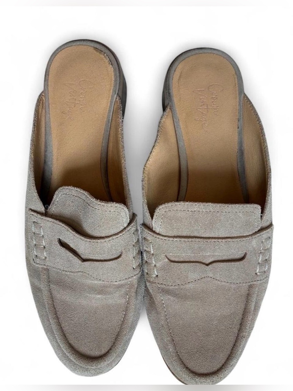 Crown vintage Suede Penny Loafer Mule Size 9 - Picture 2 of 8